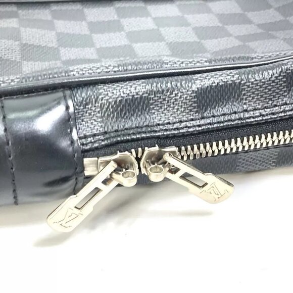 LOUIS VUITTON N41125 Damier Graphite Porto Document Voyage PDV Hand Bag Black - Picture 5 of 14